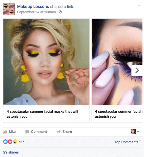 Make-up Lektionen Facebook Karussell Post