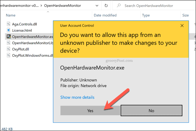 Windows 10 UAC-Warnung für Open Hardware Monitor