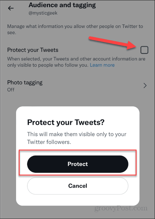 Schützen Sie Tweets Twitter privat