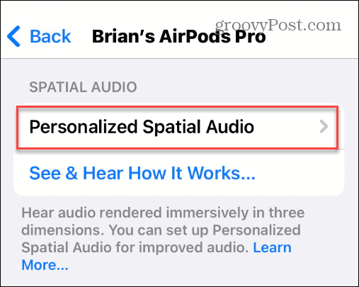 Verwenden Sie Spatial Audio auf Apple AirPods