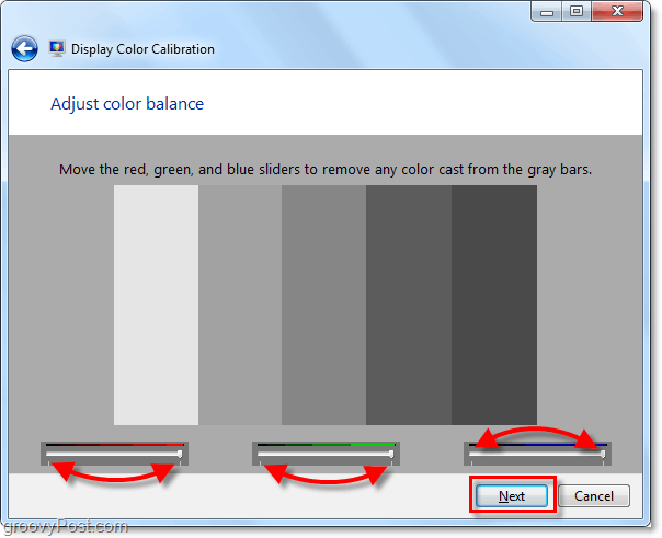 Verwenden Sie die Schieberegler, um Windows 7 in einen nuetralen Grauzustand zu versetzen. Dies kann schwierig sein