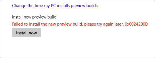 Windows 10 Build-Fehlermeldung