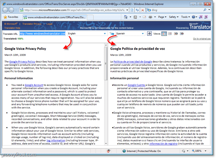 Übersetzen von Text in Microsoft Office 2010-Dokumenten