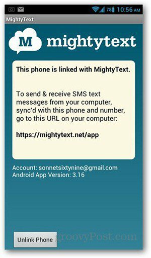 mächtiger Text Android-Bildschirm