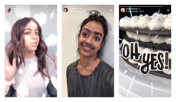 Instagram hat seine ersten neuen Kameraeffekte von Ariana Grande, Buzzfeed, Liza Koshy, Baby Ariel und NBA in der Instagram-Kamera eingeführt und plant, bald weitere neue Effekte zu bringen.