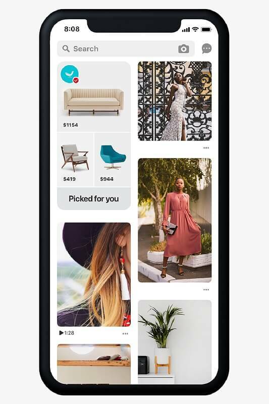 Pinterest hat im Home-Feed engagiertere und persönlichere Einkaufsempfehlungen mit durchsuchbaren Katalogen und personalisierten Hubs mit einkaufbaren Ideen eingeführt.