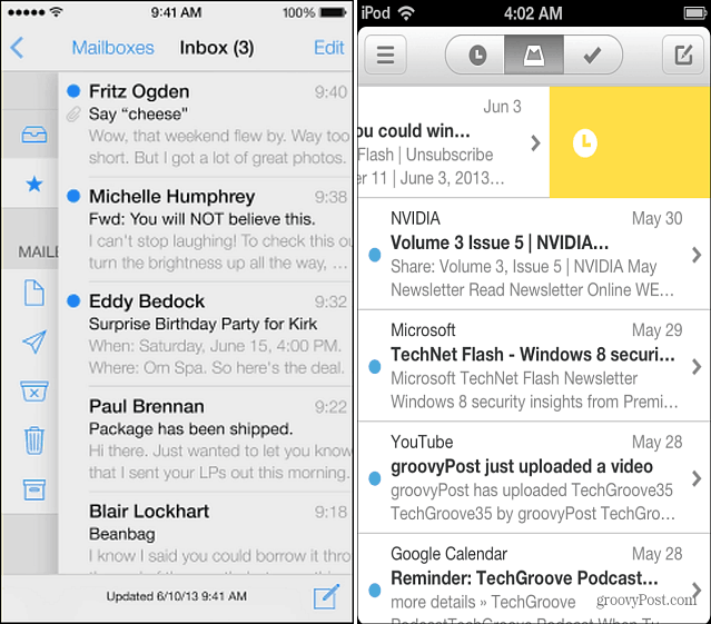 Mail iOS 7 und Mailbox App