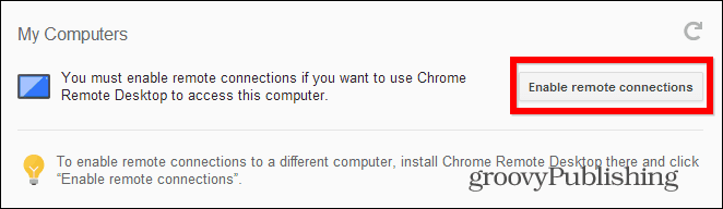 Chrome Remote Desktop PC wird gestartet