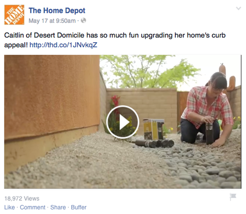 Home Depot Video auf Facebook