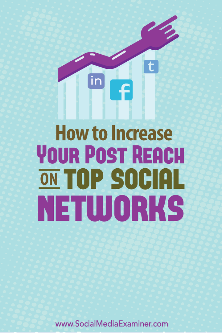 So erhöhen Sie Ihre Post-Reichweite in den wichtigsten sozialen Netzwerken: Social Media Examiner