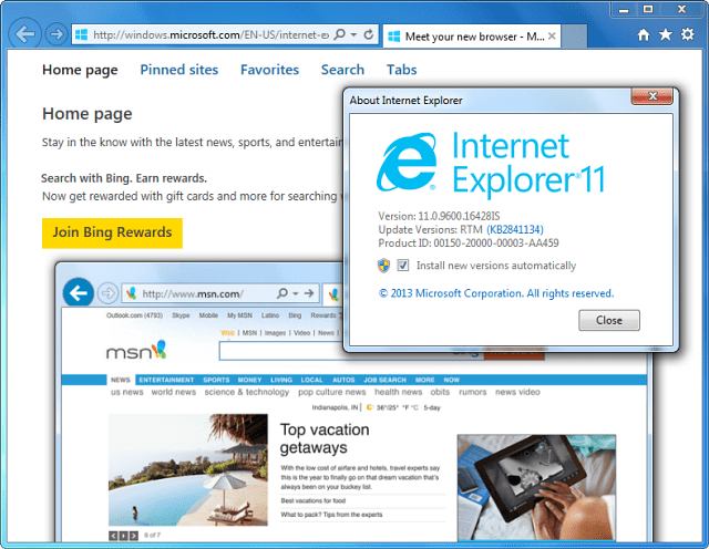 Internet Explorer 11 jetzt für Windows 7 verfügbar