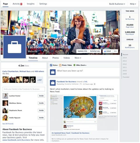 optimiertes Facebook für Unternehmen