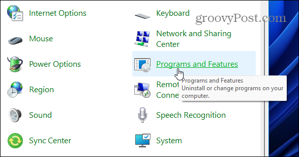 Programme und Funktionen CPL Windows 11