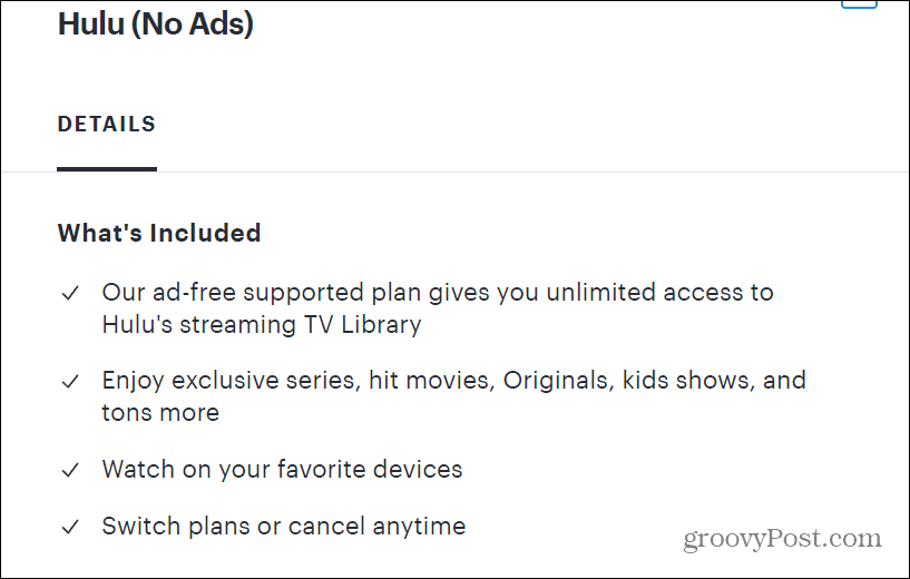 Hulu-Plan ohne Werbung