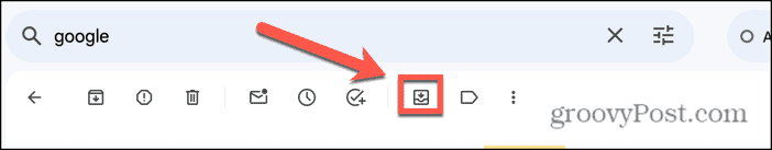 Gmail-Symbol zum Verschieben in den Posteingang