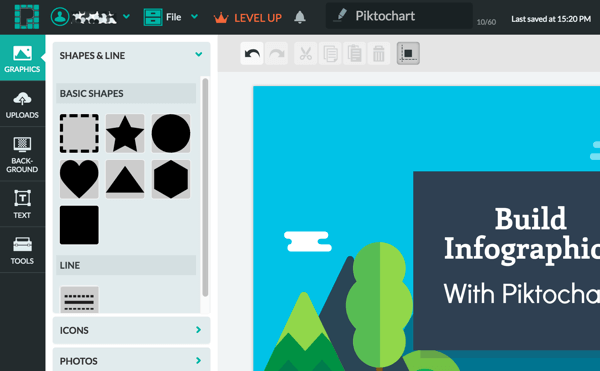 Optimieren Sie Ihr Infografik-Design im Piktochart-Bearbeitungsfenster.