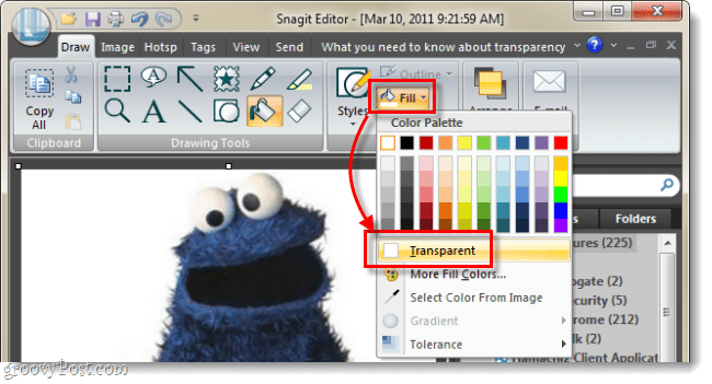 Behandeln Sie die Hintergrundtransparenz im Snagit-Editor wie in Photoshop