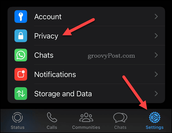 Öffnen Sie die WhatsApp-Datenschutzeinstellungen auf dem iPhone