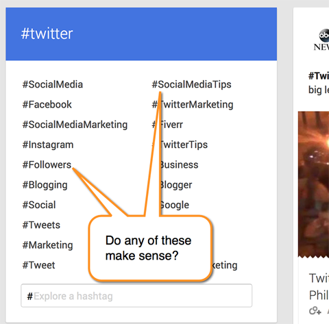 Google + Hashtag-Suche