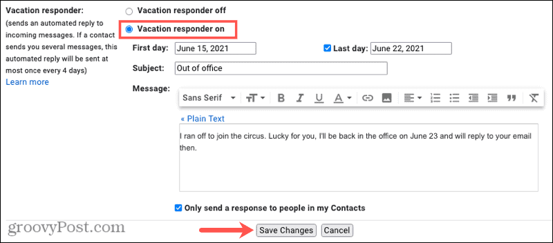 Gmail Abwesenheitsnotiz Online-Responder 