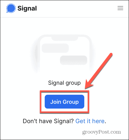Signal, Gruppe beitreten