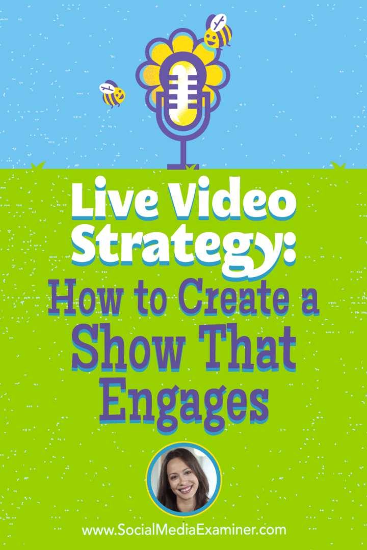 Live-Video-Strategie: So erstellen Sie eine Show, die Einblicke von Luria Petrucci in den Social Media Marketing Podcast bietet.