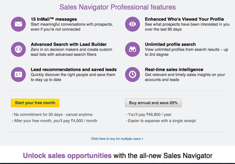 Kostenlose Testversion von linkedin sales navigator