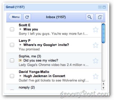 Google Mail-Widget