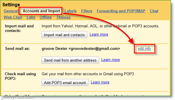 Klicken Sie auf Ihre Google Mail-Konten und die Schaltfläche "Importieren" und bearbeiten Sie die Informationen