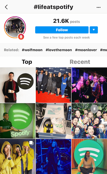 Instagram-Posts mit Lifeatspotify-Hashtag