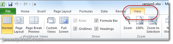Ansichtsoptionen Excel-Tabellen Office 2010