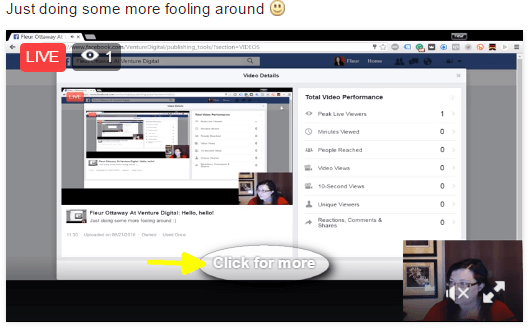 Facebook Live View Kommentare auf dem Desktop