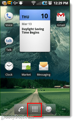 Android Startbildschirm App-Schaltfläche