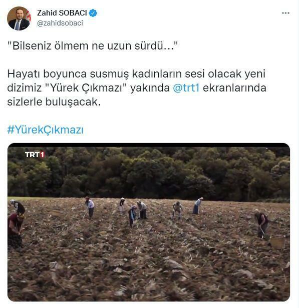 TRT-Generaldirektor Zahid Sobacı teilte dies auf seinem Social-Media-Konto mit
