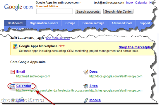 Anzeigen der URL für private Adressen im Google Apps-Kalender