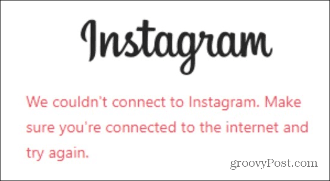 Verbindung zu Instagram konnte nicht hergestellt werden