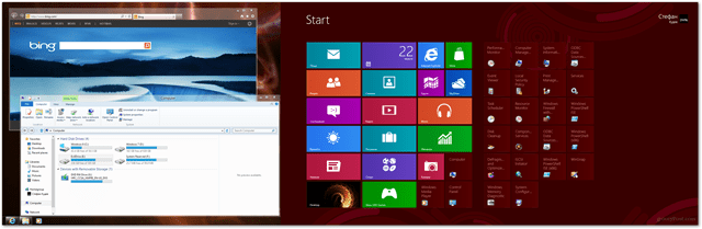 Windows 8 Extended Desktop mit Metro und Desktop