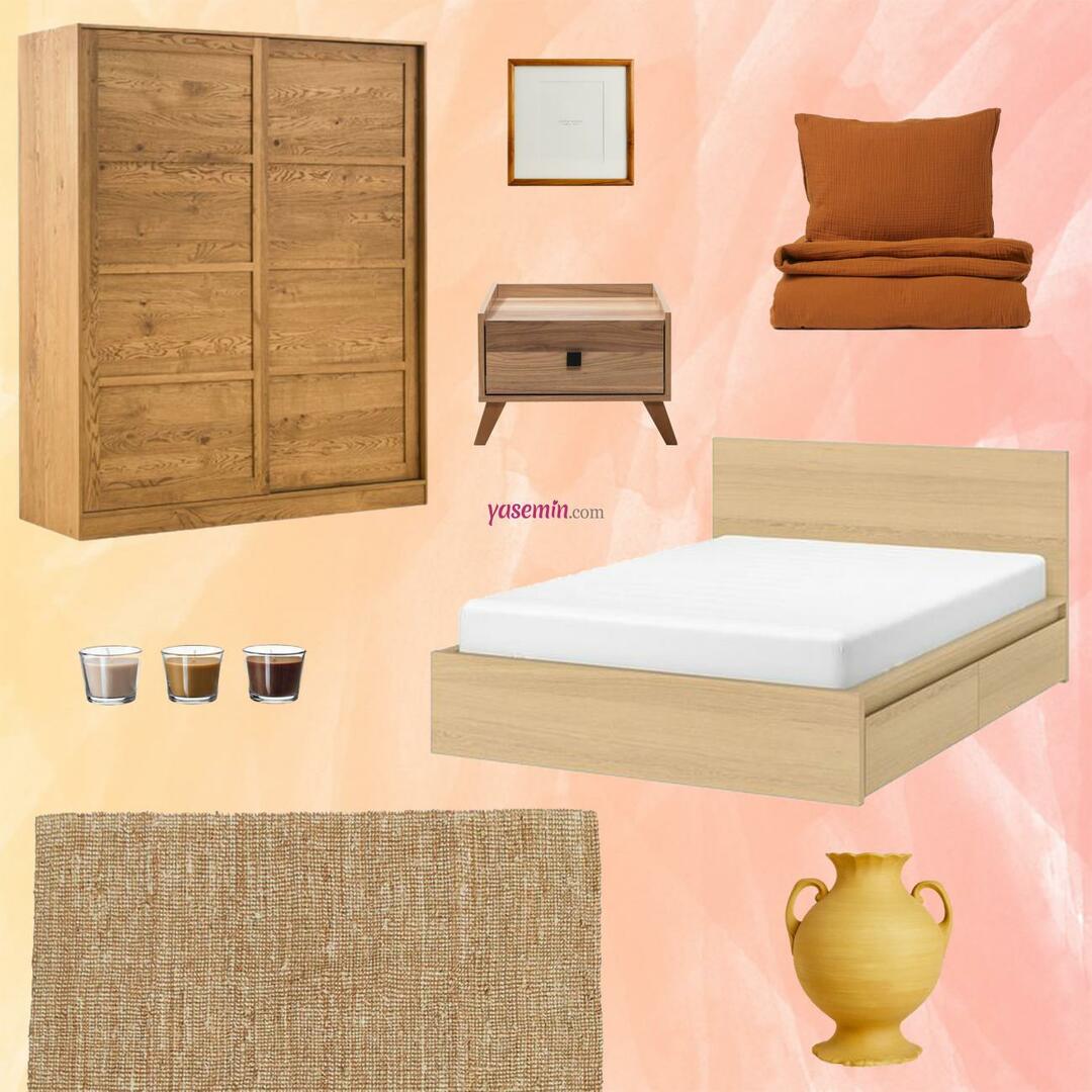 Schlafzimmer mit rustikaler Dekoration