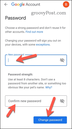 Gmail-Passwort ändern