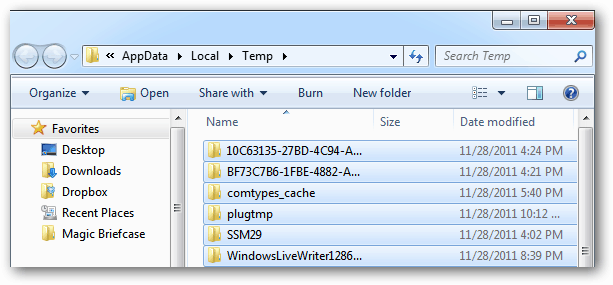Windows: Bereinigen Sie temporäre Dateien, die bei der Datenträgerbereinigung nicht vorhanden sind