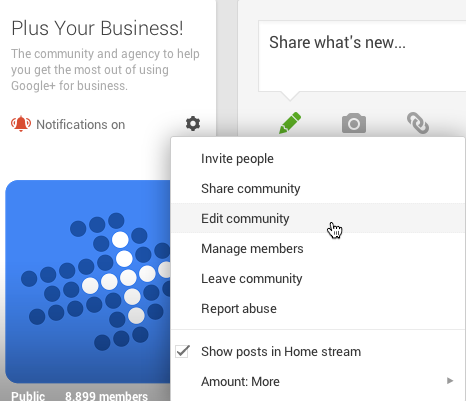 Bearbeiten Sie eine Google Plus-Community