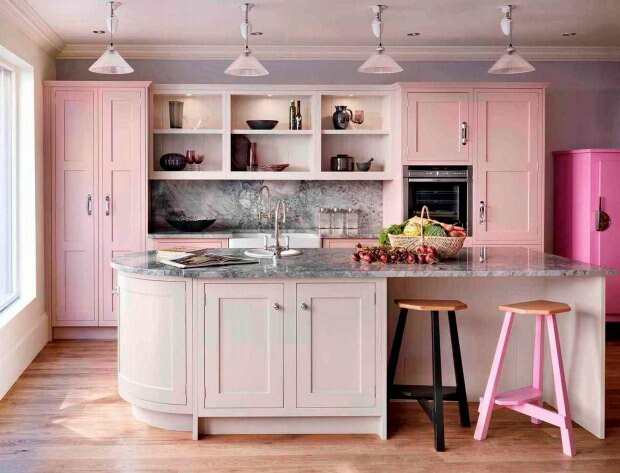 rosa Küchendekoration