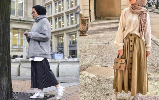 Rock Pullover Kombinationen Hijab Instagram
