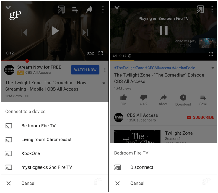 Wirf das YouTube iPhone auf Fire TV