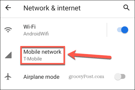Android Mobilfunknetzeinstellungen