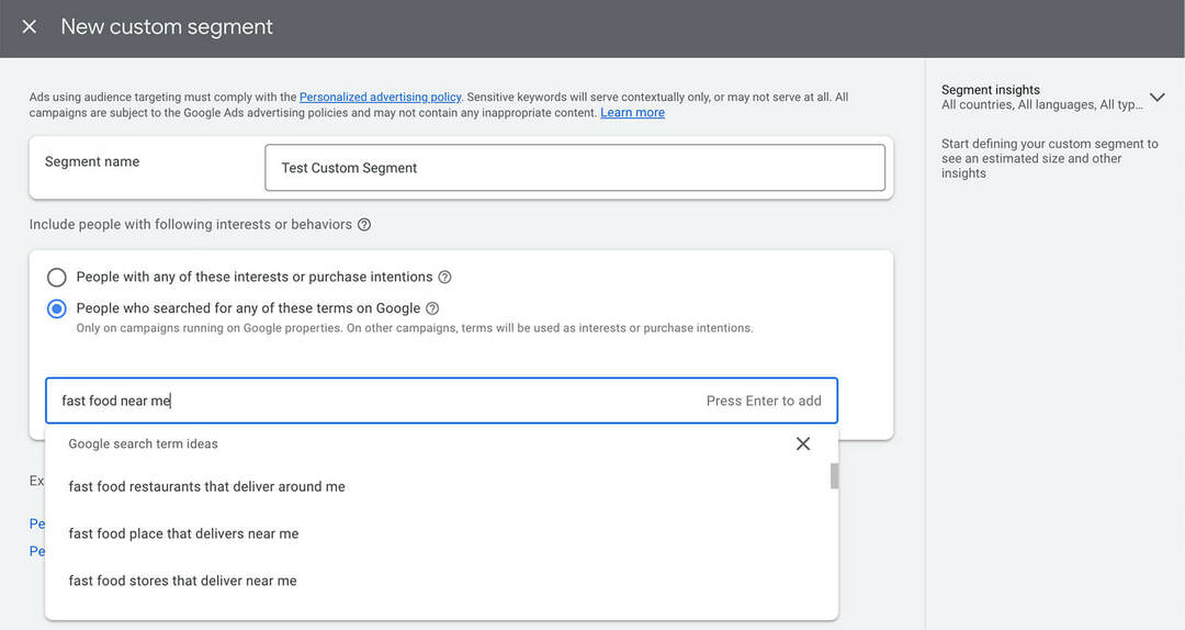 How-To-Targeting Audiences by Custom Segments-Google-Search-Data-Example-10