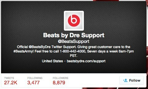 Beats by Dre Twitter Unterstützung