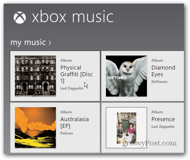 Wählen Sie Album Xbox Music