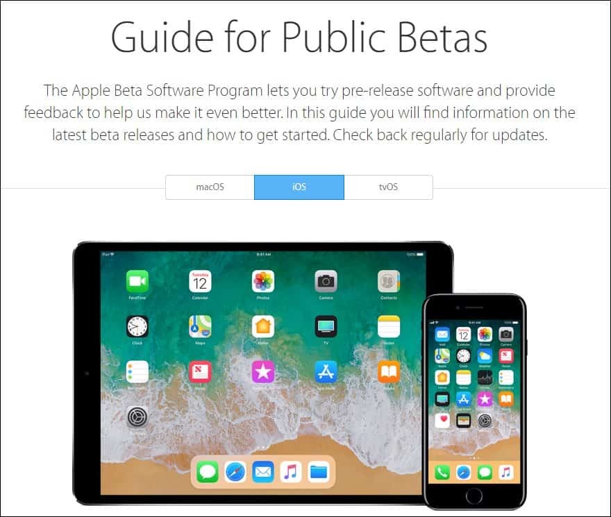 Apple Guide für öffentliche Betas