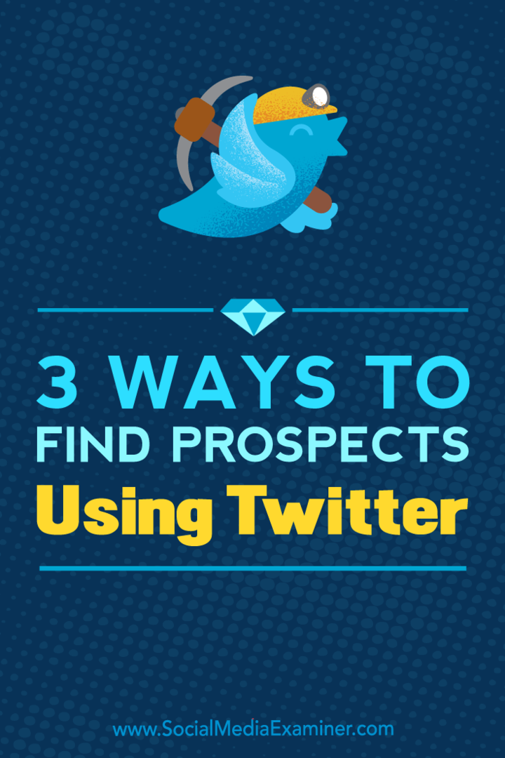 3 Möglichkeiten, über Twitter potenzielle Kunden zu finden von Andrew Pickering im Social Media Examiner.